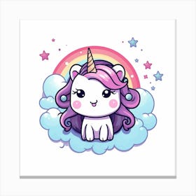 Unicorn On The Cloud 1 Canvas Print