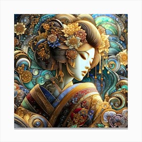 Creativel Geisha Illustration 186 Canvas Print