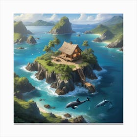 House On An Island Canvas Print