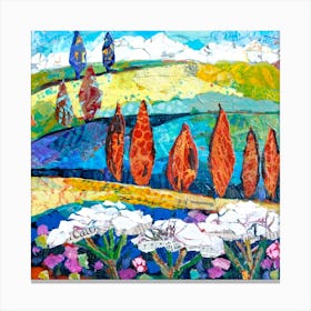 Landscape Memories Of Tuscany Square Canvas Print