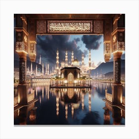 Islamic Mosque At Dusk Canvas Print