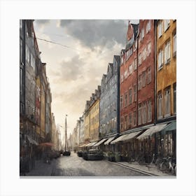 Street Scene In Copenhagen Canvas Print