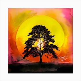 Sunset Tree Canvas Print