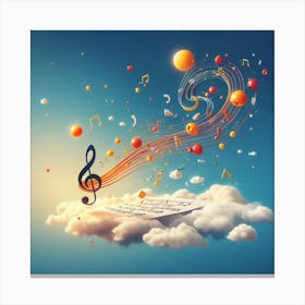 Music Notes In The Clouds Canvas Print