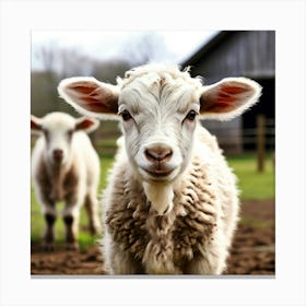 Lambs On The Farm Canvas Print