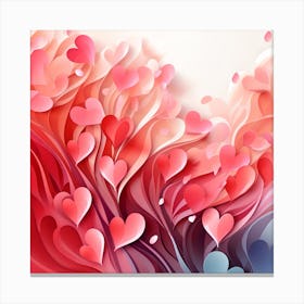 Paper Hearts Background Canvas Print