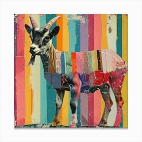 Kitsch Rainbow Goat Collage 2 Canvas Print
