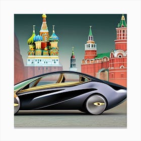 Futuristic Car In Moscow Canvas Print