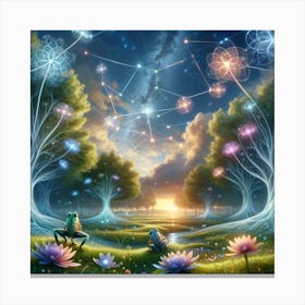 Quantum Serenity: Cosmic Whispers in the Enchanted Grove Canvas Print