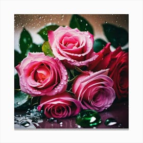 Pink roses Canvas Print