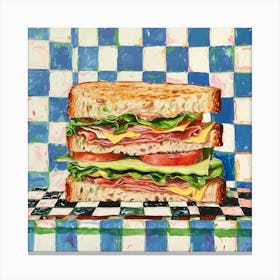 Club Sandwich Pastel Checkerboard 3 Canvas Print