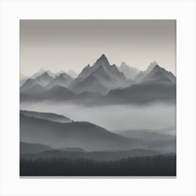 Mountain Range In Fog 1 Canvas Print