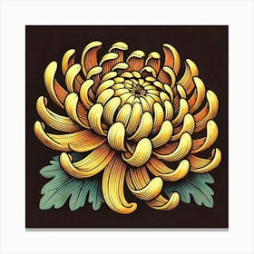 Tattoo Chrysanthemum 3 Canvas Print