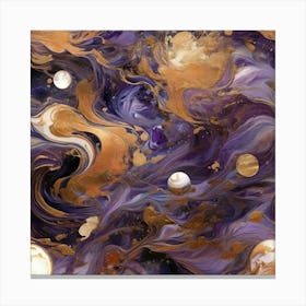 Purple And Gold Abstract Painting Canvas Print