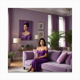 Purple Sofa Canvas Print