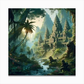 Angkor Temple In The Jungle 8 Canvas Print