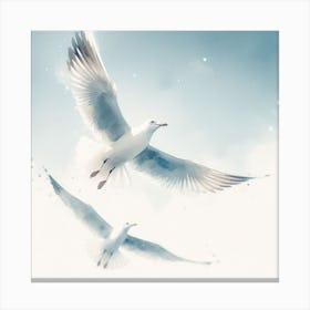 Seagulls In Flight Canvas Print