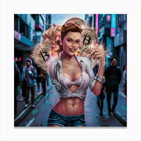 Bitcoin Girl 14 Canvas Print