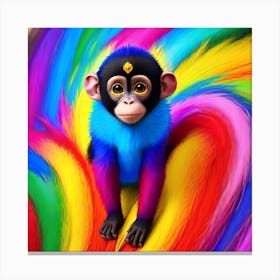 Monkey Painting rainbow Canvas Print