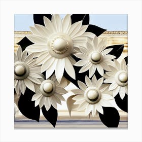 Flowers On A Wall Canvas Print