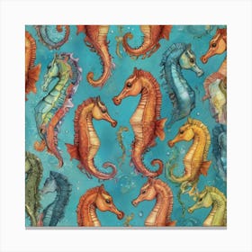 Hunzinator School Of Sea Horses Art Print 3 Canvas Print