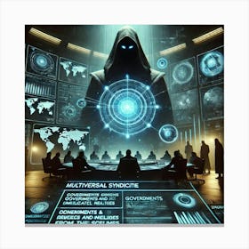 A Mysterious And Dark Sci Fi Scene Depicting Secrecy And Influence Canvas Print