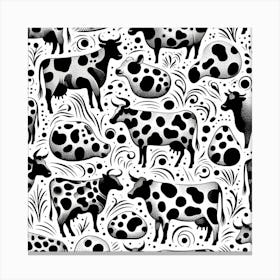 Seamless Pattern With Cows Canvas Print