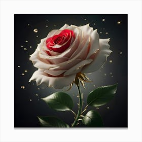 Beautiful red white rose Canvas Print