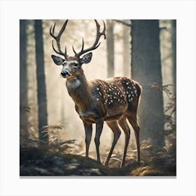 Deer In The Forest 210 Canvas Print