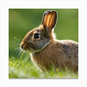 Rabbit In Grass Canvas Print