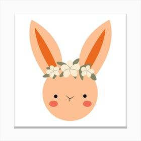Cute rabbit face Canvas Print