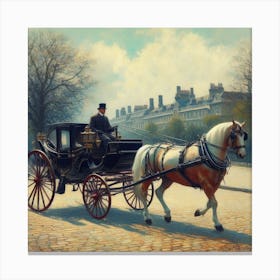 Carriage On A Cobblestone Street Canvas Print