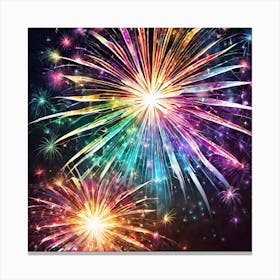 Colorful Fireworks Canvas Print