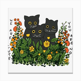 Cute black cats Canvas Print