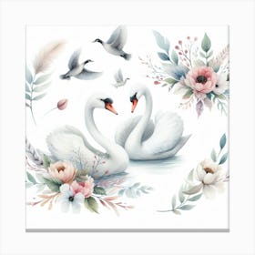 Swans 6 Canvas Print