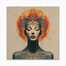 Spiritual Woman Vintage Aesthetic Canvas Print