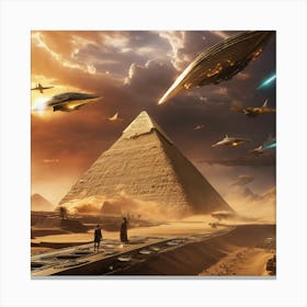 Starships With Foofighter Escorts Canvas Print