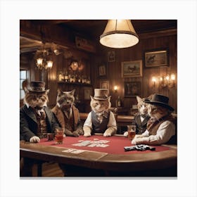 'Cats Playing Poker' Canvas Print