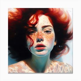 Girl With Red Hair | Underwater Canvas Print