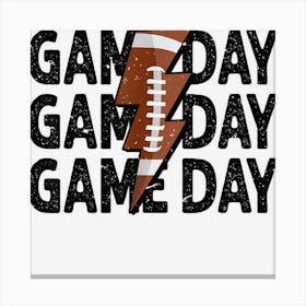 Vintage Game Day Football Lightning Bolt Funny Team Sport Canvas Print