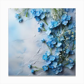 Blue Flowers On A White Background Canvas Print