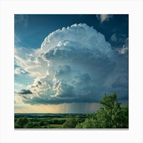 Cumulus Clouds Billowing High In An Overcast Sky Nature Landscape Bathed In Spring Air Sunlight Pi (4) Canvas Print