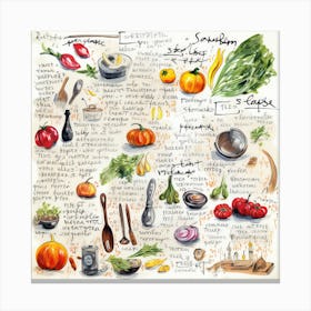 Cooking Recipes Sketchnote 2 Canvas Print