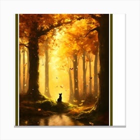 Cat In The Forest Canvas Print