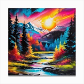 Sunset In The Mountains Canvas Print