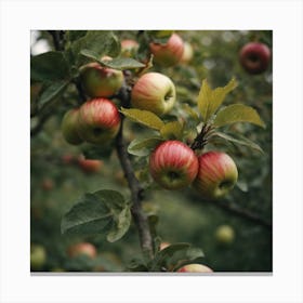 Red Apples On A Tree Canvas Print