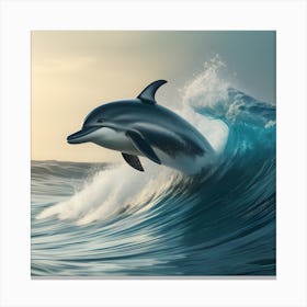 Dolphin In The Ocean Canvas Print