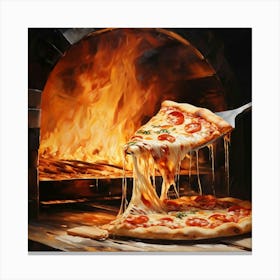 Pizza In The Oven Canvas Print