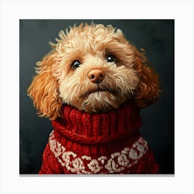 Christmas Golden Dog 4 Canvas Print