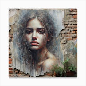 Girl With A Broken Face Canvas Print